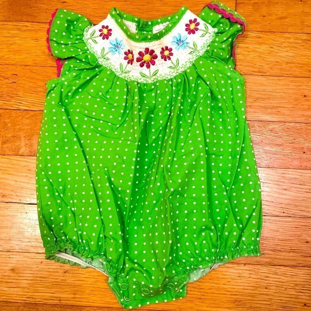 Baby Girl 3 months Green Romper